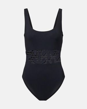Karla Colletto Floral Cutout Swimsuit - Blue
