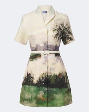 LEO LIN Bedrucktes Minikleid Brigitte Aus Jacquard - Weiß