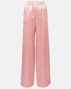 Valentino Silk Duchess Satin Wide-Leg Pants - Pink