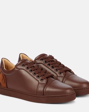 Christian Louboutin Fun Vieira Leather Trainers - Brown