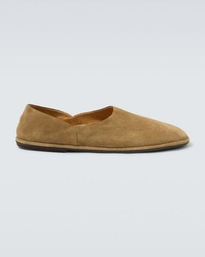 The Row Canal Suede Slip-On Shoes - Brown