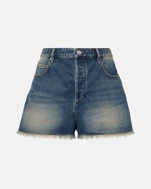 Isabel Marant 'Lesia' Shorts With Fringed Hem - Blue