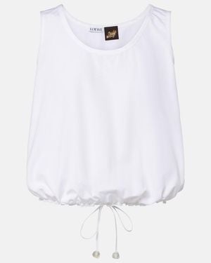Loewe Paula's Ibiza Cotton Poplin Crop Top - White
