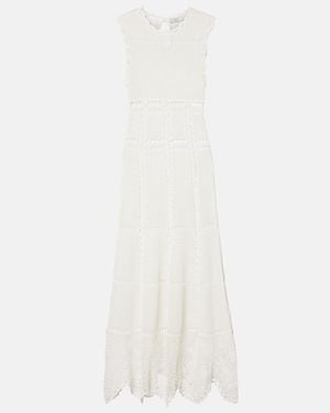 Erdem Vestido Midi De Croche De Algodon - Blanco