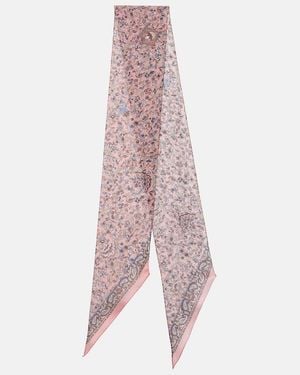 Chloé Panuelo De Charmeuse De Seda Con Paisley - Rosa