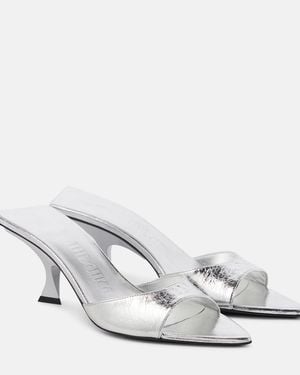 The Attico Metallic Mules Bes 65 Aus Leder - Weiß