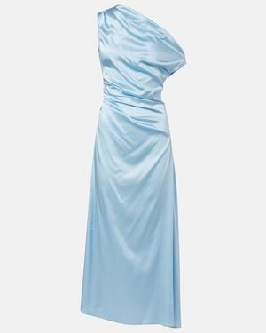 STAUD Phare Silk-Blend Satin Cocktail Dress - Blue