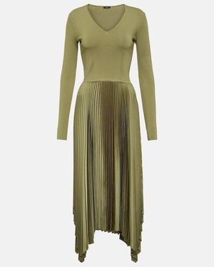 JOSEPH Vestido Midi Dubois Plisado - Verde