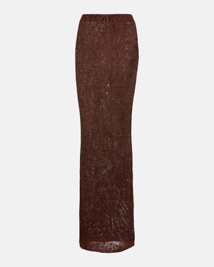 Bananhot Alma Knitted Sequined Beach Cover-Up - Brown