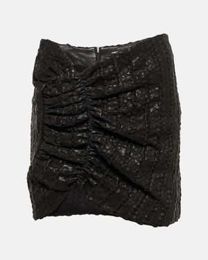The Mannei Minifalda Wishaw De Piel Fruncida - Negro