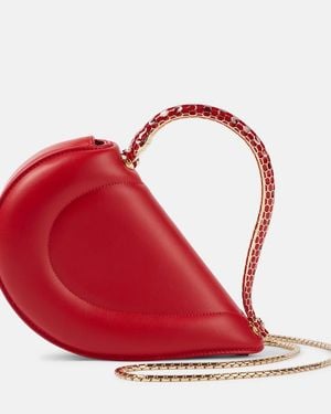 BVLGARI Serpenti Cuore 1968 Leather Top-Handle Bag - Red