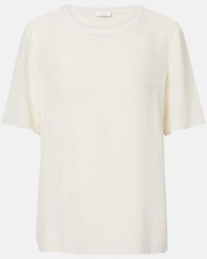 JOSEPH T-Shirt Rubin Aus Seiden-Crepe - Weiß
