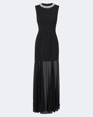 Veronica Beard Maxikleid Luminara Aus Chiffon Mit Kristallen - Schwarz