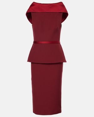 Safiyaa Rella Draped Peplum Heavy Crepe Midi Dress - Red