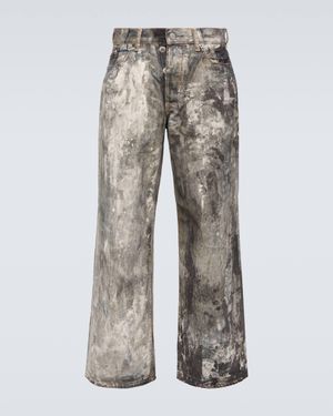 Acne Studios Printed Wide-leg Jeans - Grey