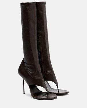 Paris Texas Lidia 105 Leather Knee-High Boots - Black