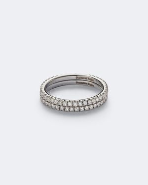 Suzanne Kalan Bague Midi En Or Blanc 18 Ct Et Diamants