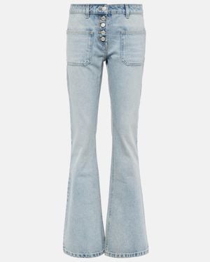 Courreges Low-Rise Bootcut Jeans - Blue