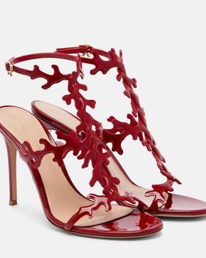 Gianvito Rossi Nuit 95 Patent-Leather Sandals - Red