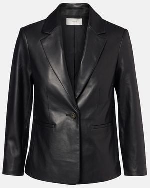 Vince Leather Blazer - Black
