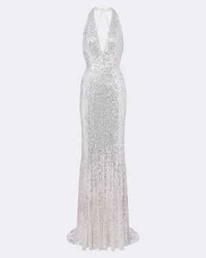Jenny Packham Abito Lungo Mermaid Con Paillettes - Bianco