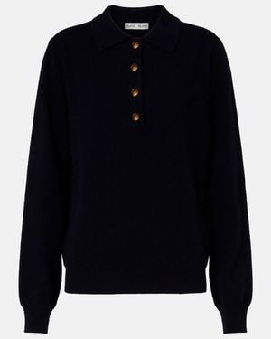 Blazé Milano Highland Wool And Cashmere Polo Jumper - Blue