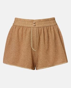 Oséree Lumiere Lame Shorts - Natural