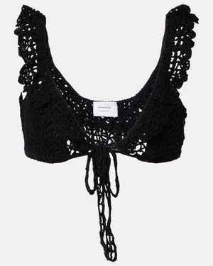 Anna Kosturova Crochet Crop Top - Black