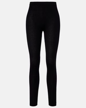 Saint Laurent Wool, Cashmere, And Silk Leggings - Black