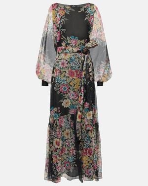 Etro Floral Silk Gown - Grey