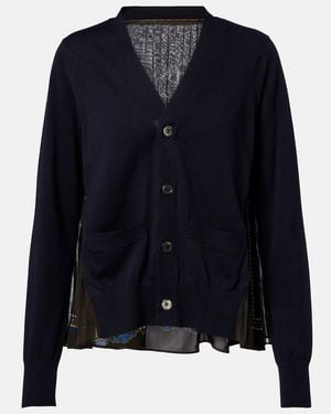 Sacai Panelled Cardigan - Blue