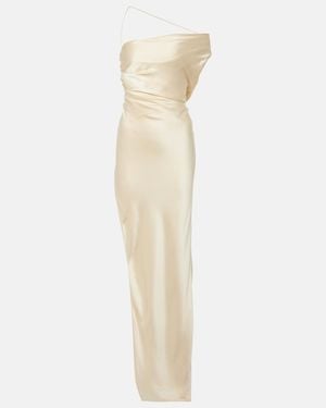 The Sei Asymmetric Silk Satin Gown - White