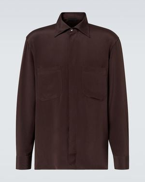 Saman Amel Silk Shirt - Brown