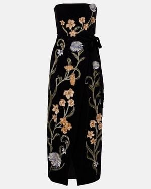 Agua Bendita Cinefila Laguna Velvet Maxi Dress - Black