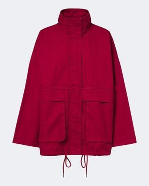 Velvet Hunter Cotton Parka - Red