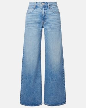 SLVRLAKE Denim Selena Mid-Rise Wide-Leg Jeans - Blue