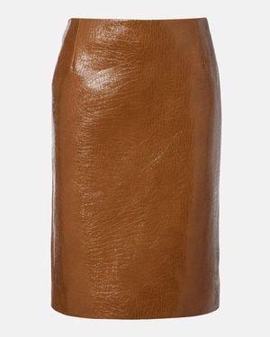 Gucci Bleistiftrock Aus Leder - Braun