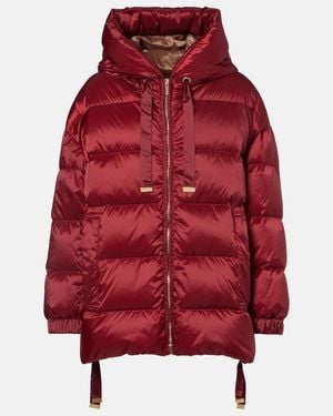 Max Mara Felice Hooded Taffeta Down Jacket - Red