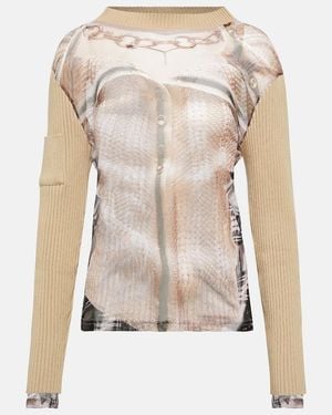 Y. Project X Jean Paul Gaultier Trompe L'Oeil Top - Natural
