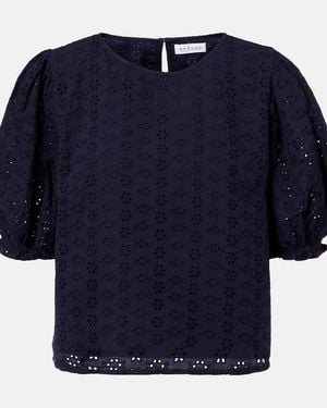 Velvet Dalyn Embroidered Cotton Blouse - Blue