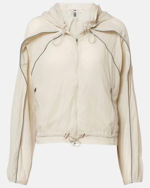 adidas By Stella McCartney Gathered Hooded Track Jacket - Natural
