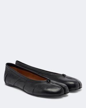 Maison Margiela Tabi Leather Ballet Flats - Black