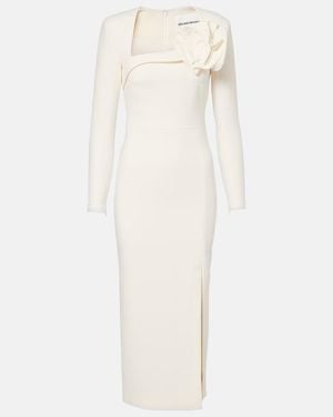 Roland Mouret Floral-Applique Crepe Midi Dress - White