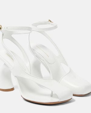 Dries Van Noten Bridal Leather Pumps - White
