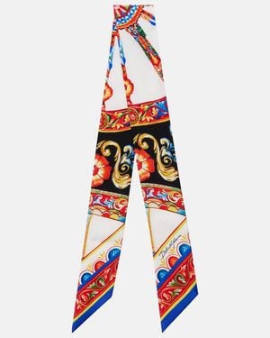 Dolce & Gabbana Tuch Carretto Aus Seiden-Twill - Weiß
