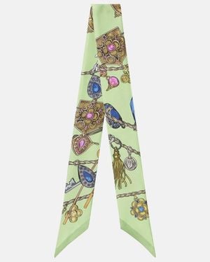 Versace Panuelo De Sarga De Seda Floral - Blanco