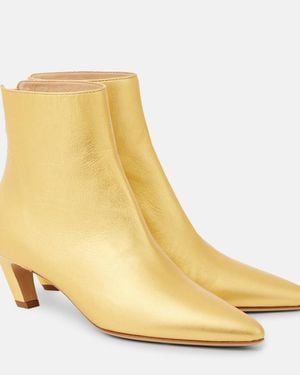 Gabriela Hearst Clayton Metallic Leather Ankle Boots - Natural