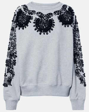 Dries Van Noten Sudadera De Jersey De Algodon Adornada - Gris