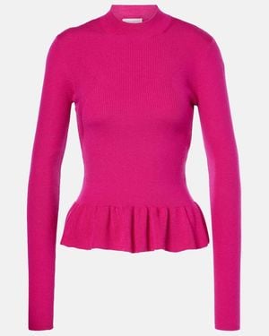 Nina Ricci Ruffled Wool-Blend Jumper - Pink