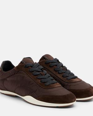 Brunello Cucinelli Sneakers Monili Mit Veloursleder - Braun